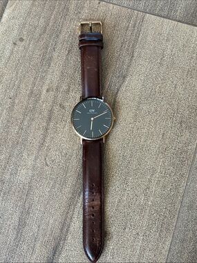 Daniel Wellington Black Dial with Dark Brown Leather Strap